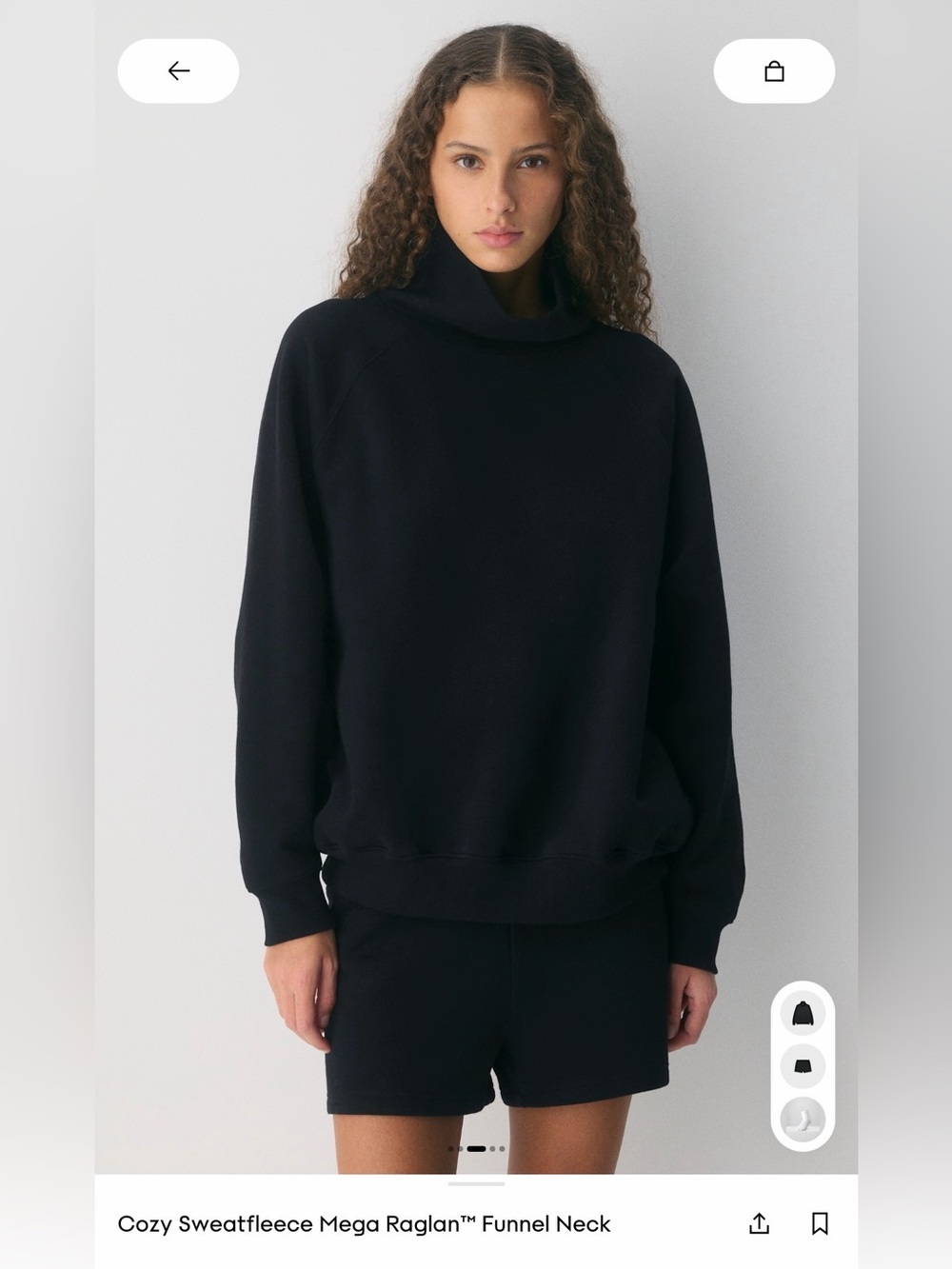Aritzia Black Funnel Neck Sweatshirt